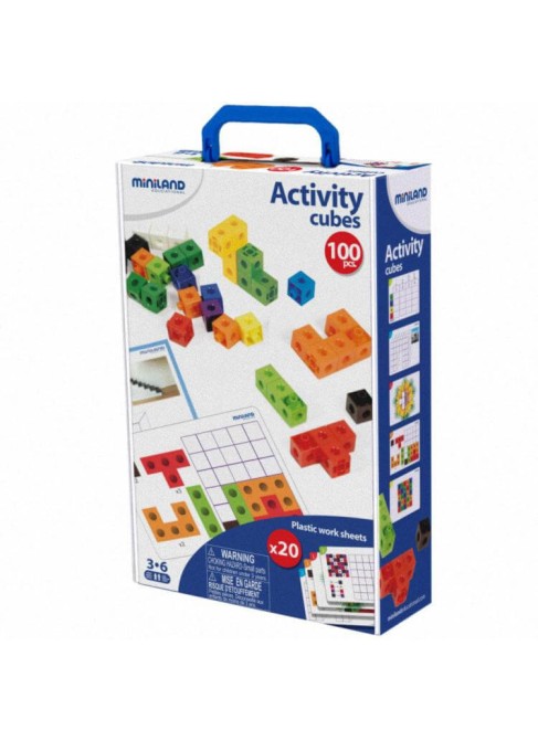 Juguetes Juego Educativo Juegos de Reglas  Matemáticos Set 100 Cubos Conectables + 20 Actividades + Guía