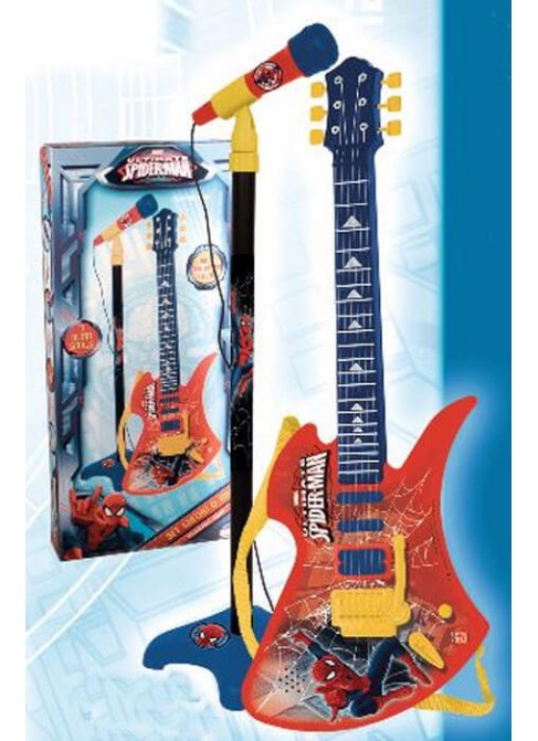 Juguetes Juguetes Musicales Set de Instrumentos Guitarra Electrónica y Micro Spiderman