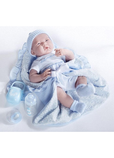 Le nouveau-né Avec son Ensemble Bleu et Accessoires