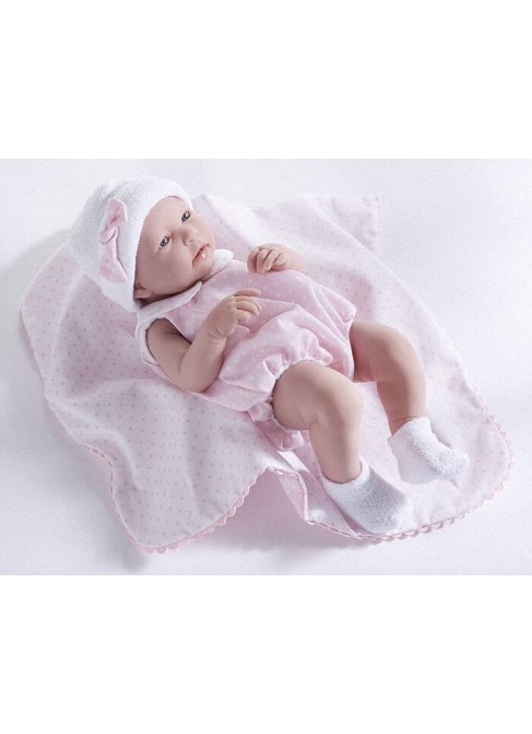 Новорожденный в розовом костюме и одеяле