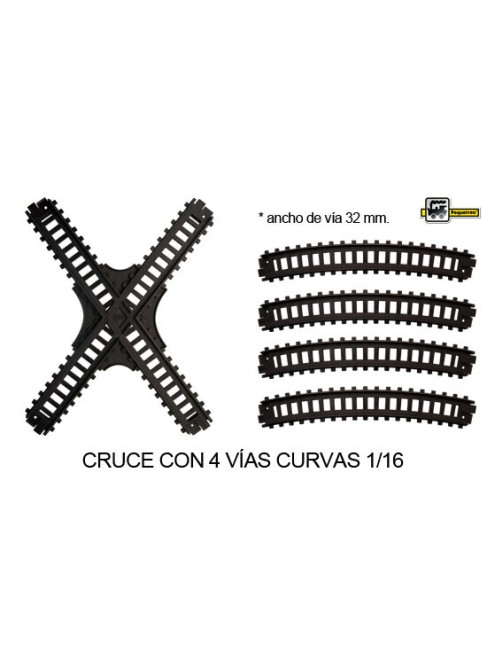 Juguetes Trenes Accesorios Serie Clásicos Cruce De Vias + 4 Curvas 1/16