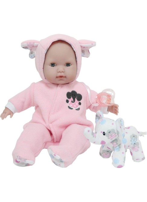 Muñecas Berenguer Boutique la Baby Bebé Con Pijama Rosa y Peluche