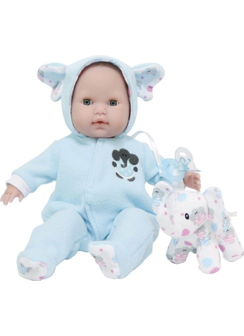 Muñecas Berenguer Boutique la Baby Bebé Con Pijama Azul y Peluche