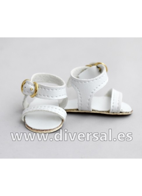 Muñecas Vestida de Azul Carlota Complementos 28 Cm Sandalias blancas