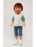Muñeco Albert Vestida de Azul - Jeans y camiseta - 28 cm