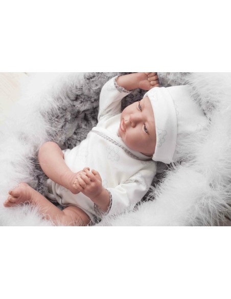 Reborn Arias 40 Cm Noel Con Navicella E Teddy