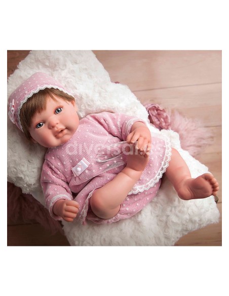 Muñecas Arias Bebes Reborn Reborn Arias 45 Cm Carolina Con Cojin