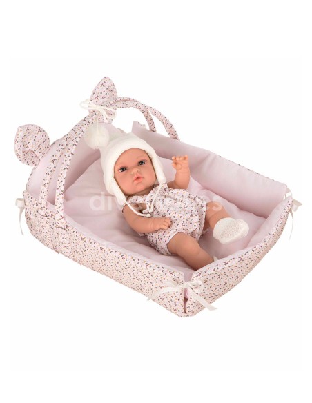 Elegance 33 Cm Natal Avec Berceau Rose