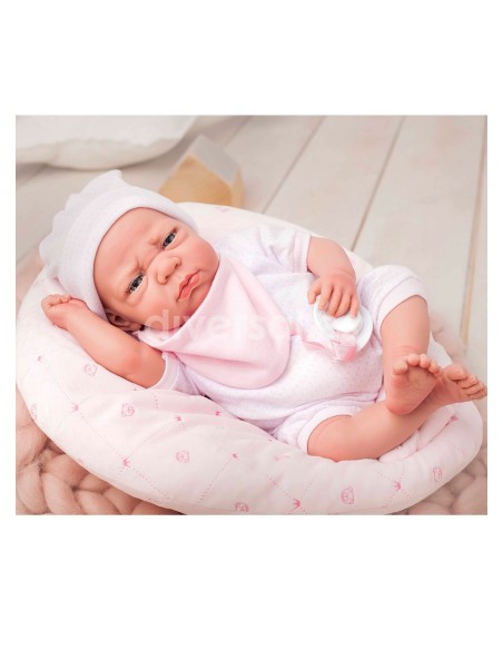Muñecas Arias Elegance 42 Cm Elegance 40 Cm Edur Rosa Con Peso Y Cojin