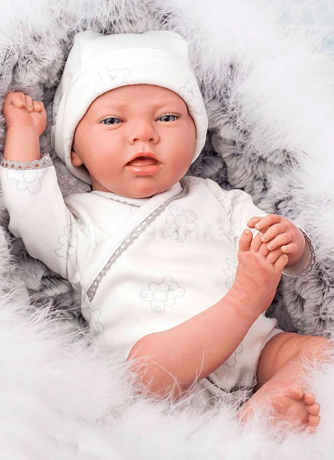 Reborn Arias 40 Cm Noel Con Navicella E Teddy