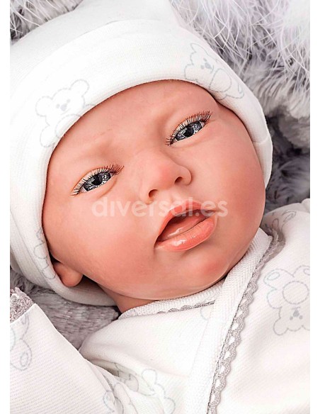 Reborn Arias 40 Cm Noel With Carrycot And Teddy