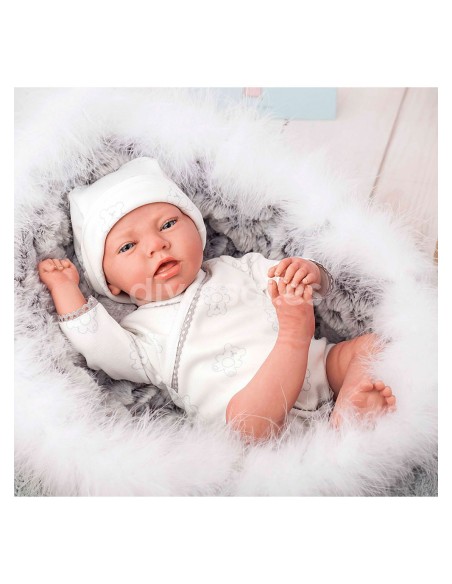 Reborn Arias 40 Cm Noel With Carrycot And Teddy