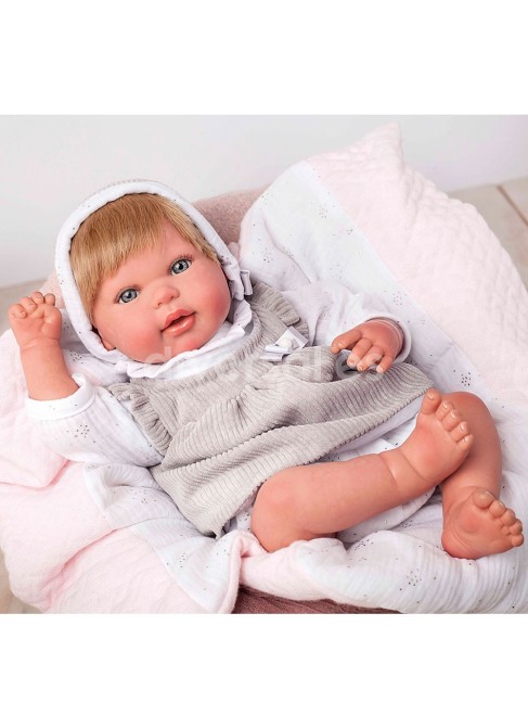 Wiedergeborene Arien 45 cm Emma mit Decke und Teddy
