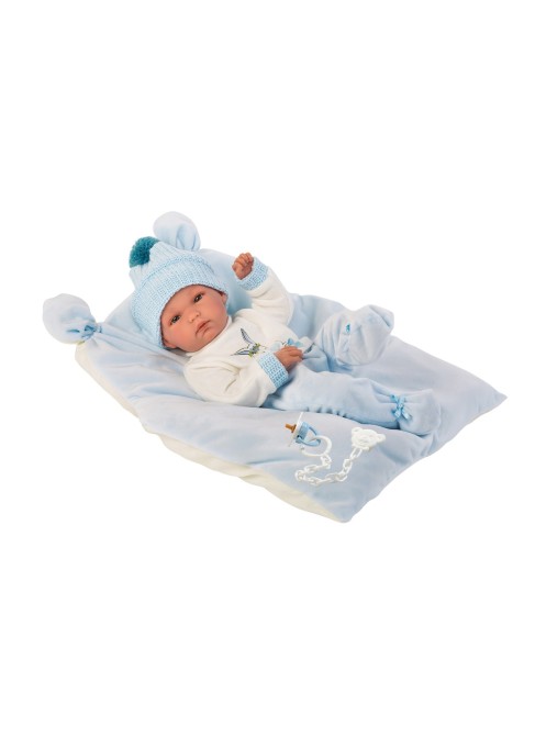 Bimbo 35 Cm With Light Blue Cushion 35 Cm
