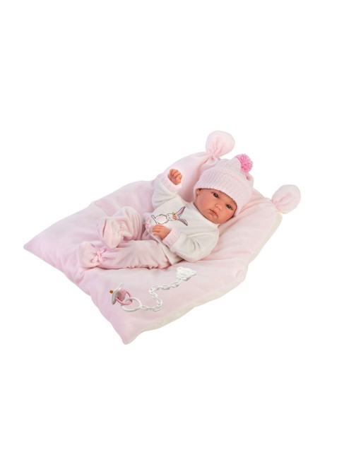 Bimba 35 Cm With Pink Cushion 35 Cm Llorens Newborn Very Soft 63556