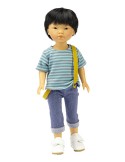 Muñeco Kenzo asiático Vestida de Azul - conjunto ropita casual - 28 cm