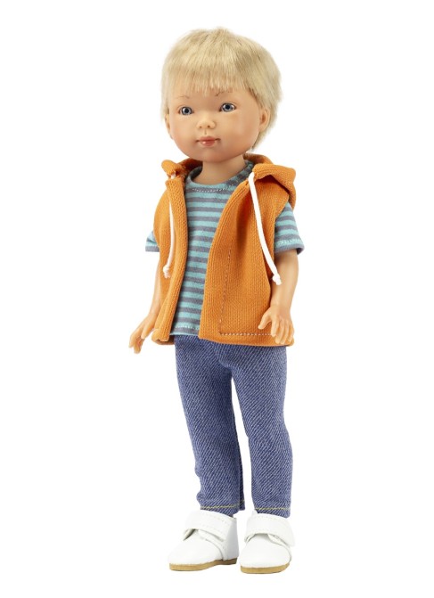 Nylo With Jeans Striped T-shirt And Orange Vest 28 cm