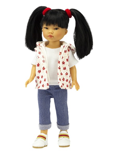 Umi Avec Jean Et Gilet Imprimé Rouge 28 cm