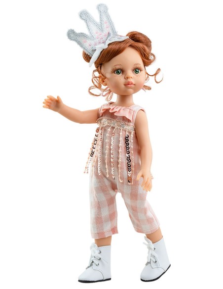 Cristi With Checked Dress 32 cm Paola Reina Las Amigas Dolls 32 cm