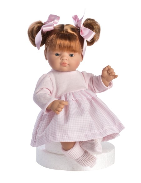 Guille Pink Gingham Dress Knitted Chest 36 cm