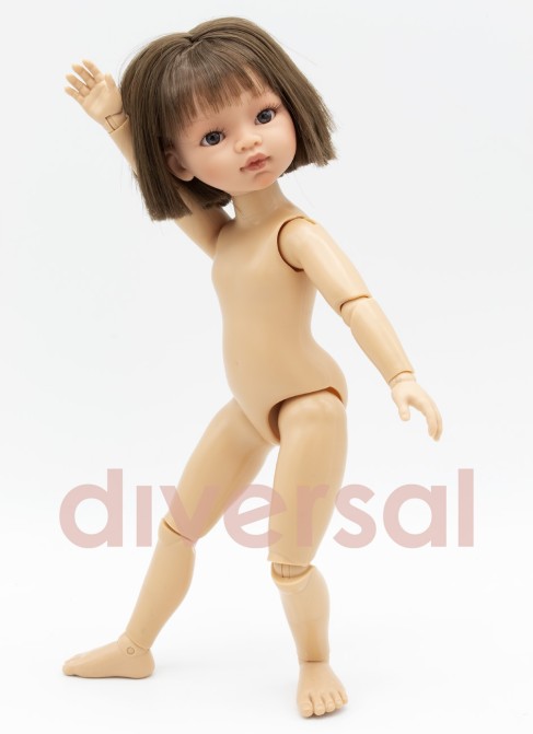 Muñeca sin ropa Diversal Original Muñeca Articuladas Muñeca Articulada Melena Francesa Emily, 32 cm ART77105