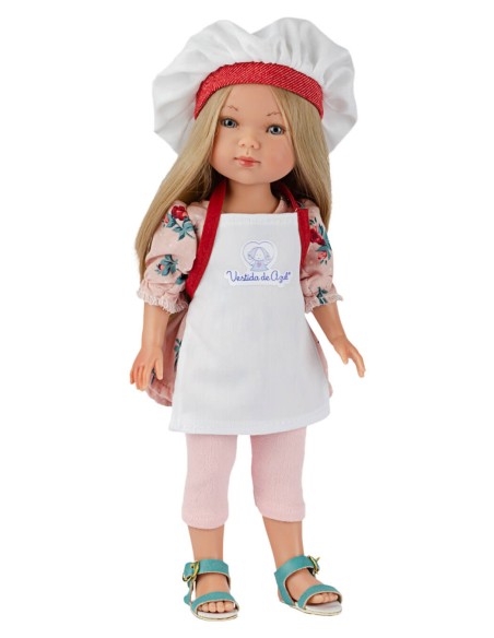 Carlota Cook With Apron And Hat 28 cm