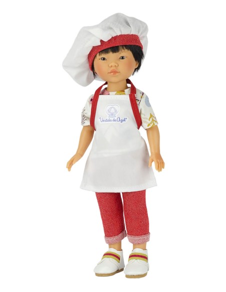 Muñeca Vestida de Azul Los Amigos De Carlota 28 cm Kenzo Cocinero Con Delantal Y Gorro 28 cm KEN-7507
