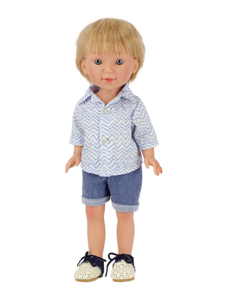 Pau Rubio Con Jeans Corti E Camicia Stampata 33 cm