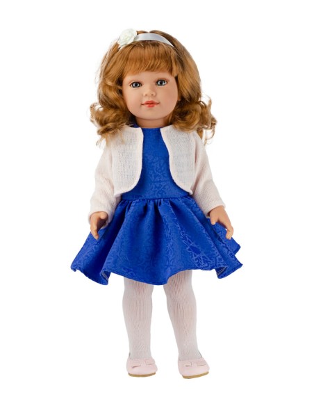 Coral With Blue Dress and Jacket 45 cm