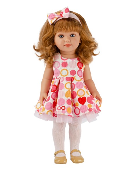 Coral With Dress And Didema Bow 45 cm