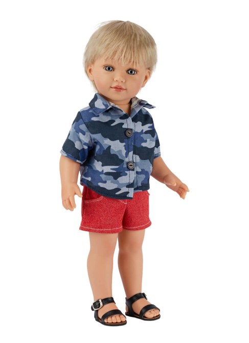 David With Red Short Jeans and Blue Camouflage Shirt 45 cm