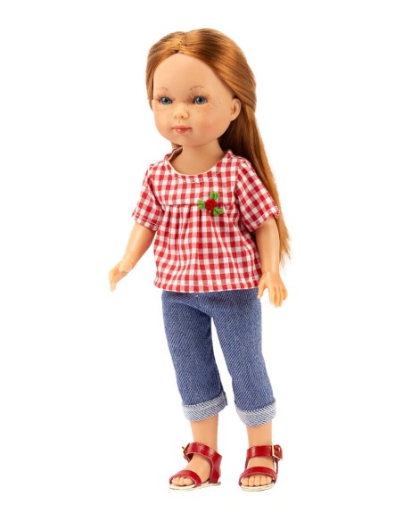 Carlota Fishing Jeans And Red Gingham Blouse 28 cm