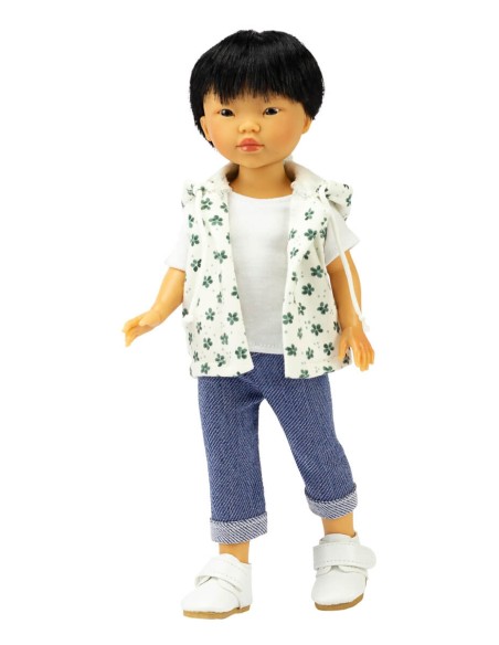 Kenzo With Jeans And Green Print Vest 28 cm