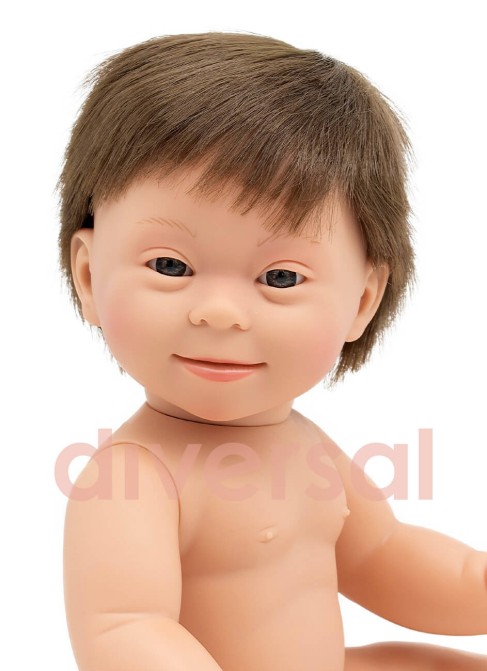 European Brown Child Down Syndrome Without Clothes 40cm