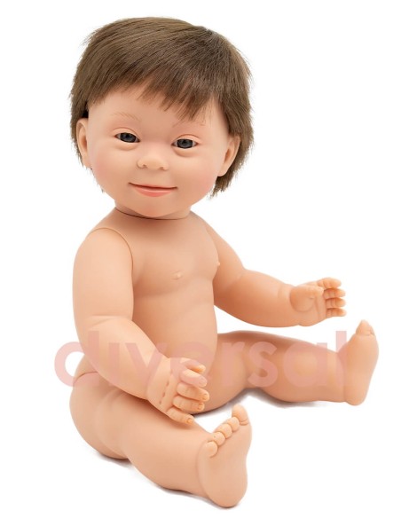 European Brown Child Down Syndrome Without Clothes 40cm