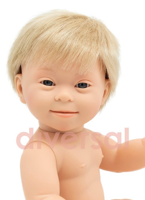 European Blond Boy Down Syndrome Without Clothes 40cm