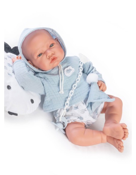 Newborn With Little Fish Cushion 42 cm