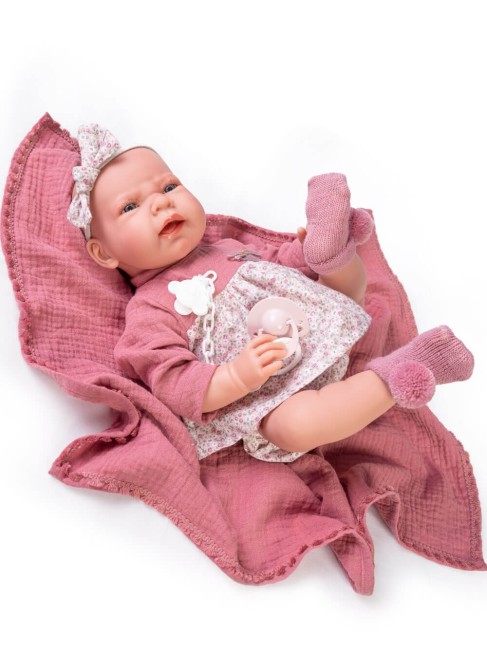 Lea nouveau-né avec couverture en mousseline 42 cm