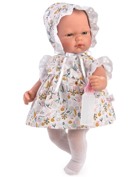 Oli Vestido Flores Grises Y Rosas 30 cm
