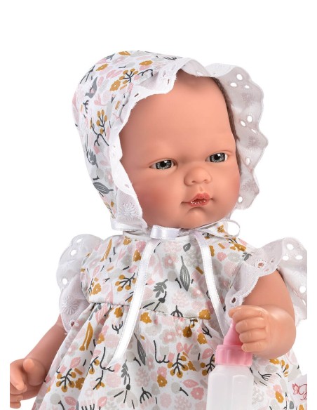 Oli Vestido Flores Grises Y Rosas 30 cm