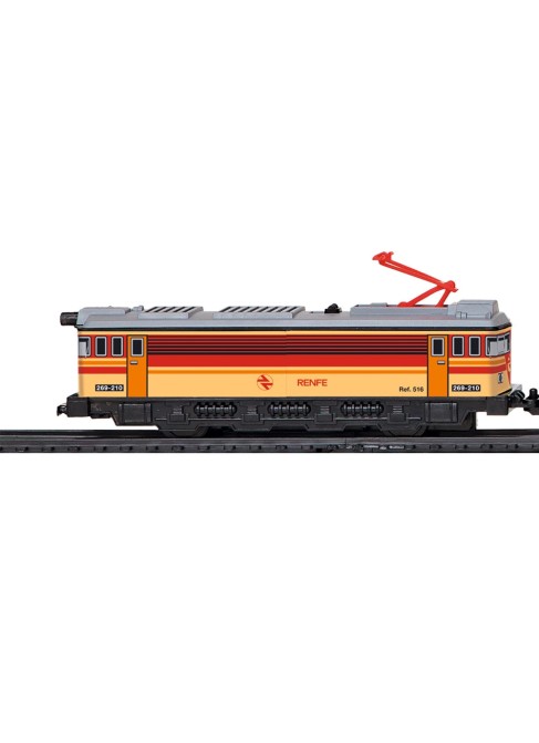 Оранжевый и красный локомотив без двигателя