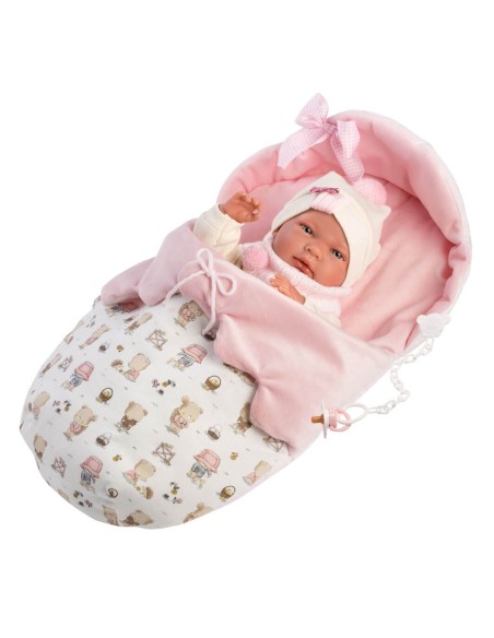 Muñeca Llorens Bebés Llorens Recién Nacidos Nica Recien Nacida Saquito Rosa 40 Cm 73884