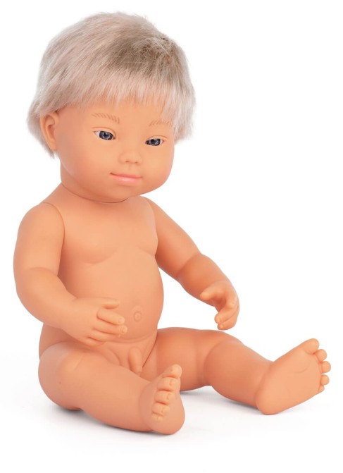 Blonde Down Syndrome Doll 38 Cm