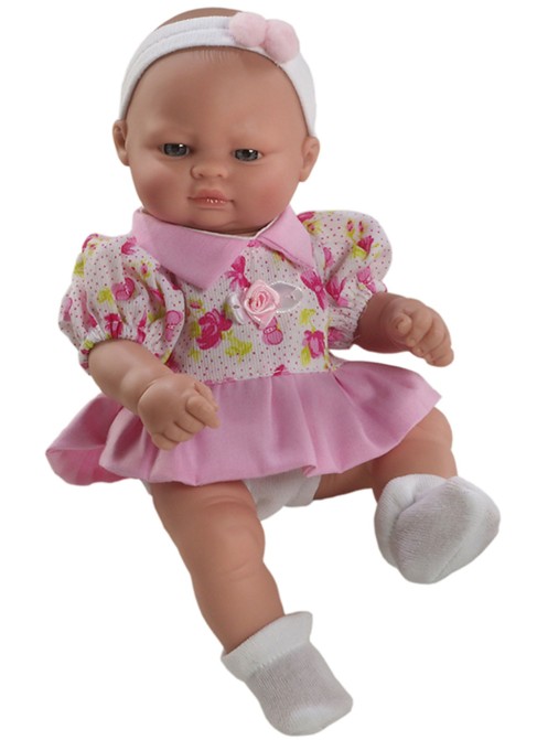Muñecas Berbesa Mini Recien Nacido 27 Cm Mini Recien Nacido Con Vestido Estampado En Caja