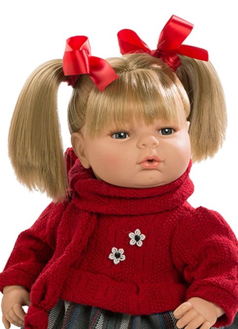 Crying Mary en robe et veste avec foulard rouge...