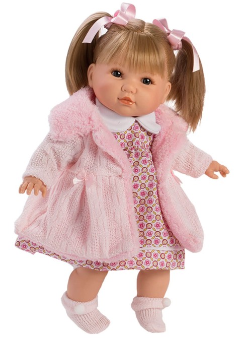 Preciosa muñeca Sandra habladora,abrigo rosa 44071 En bolsa. 