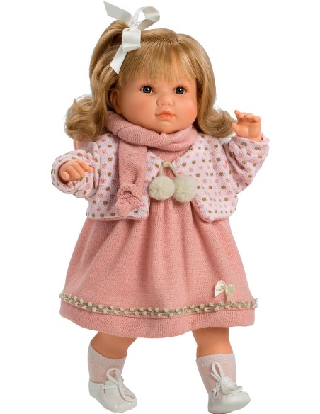 Muñecas Berbesa Sandra 42 Cm Sandra Habladora Con Vestido Salmón En Caja