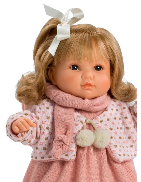 Muñecas Berbesa Sandra 42 Cm Sandra Habladora Con Vestido Salmón En Caja