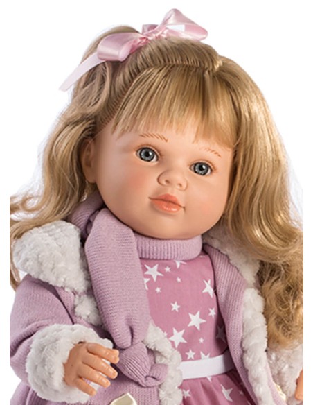 Muñecas Berbesa Carla 52 Cm Carla Habladora Con Vestido Estrellas y Chaqueta En Caja