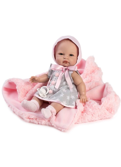 Abito Corallo Baby E Coperta Rosa In Scatola 34 Cm